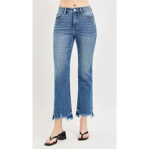 NEW RISEN high rise tummy control crop bootcut jeans in medium wash